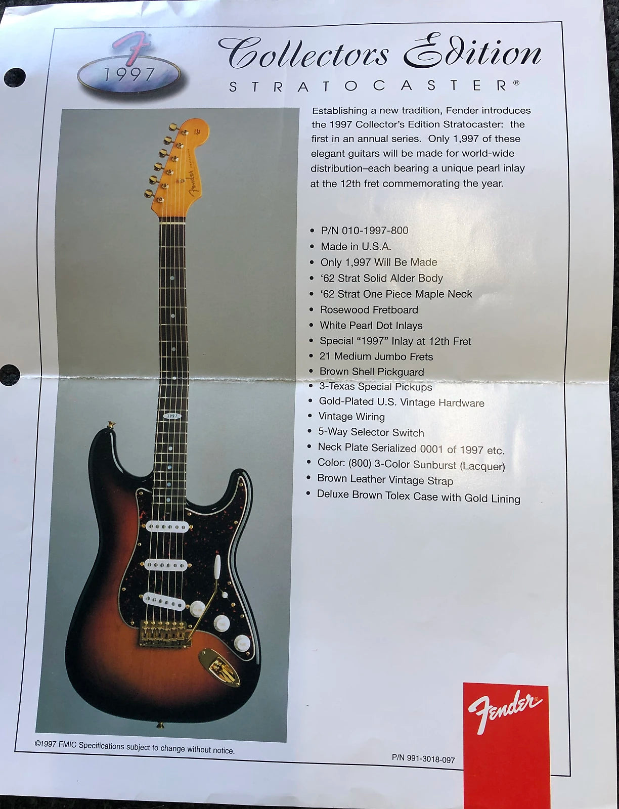 Fender Strat 1997 CE 1997 Tobacco ‘burst