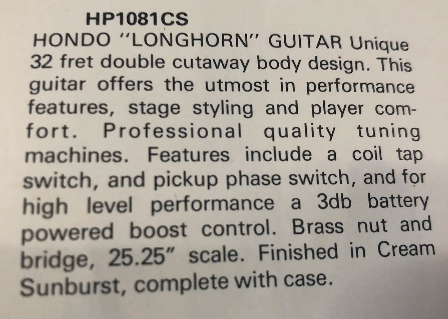 Hondo Dano Longhorn 1980 - Copperburst